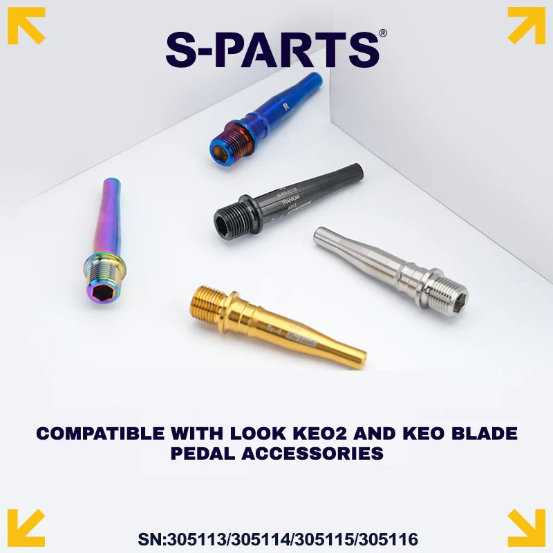 S-PARTS Titanium Pedal Upgrade Kit for LOOK KEO2 MAX (60.5g) & KEO BLADE (52.9g) – Axles