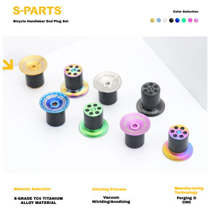 S-PARTS Titanium Expanding Bar End Plug Set