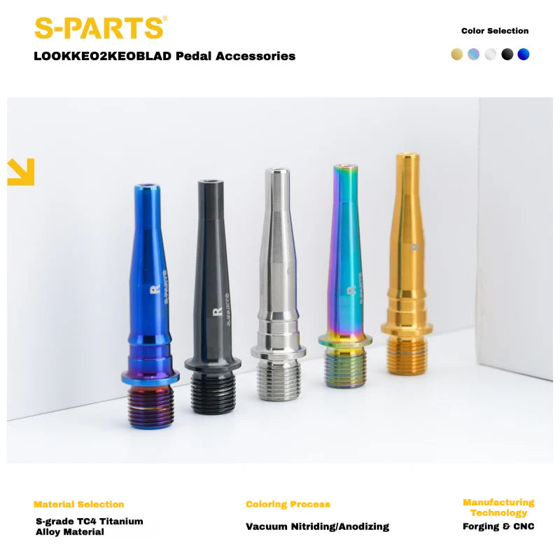 S-PARTS Titanium Pedal Upgrade Kit for LOOK KEO2 MAX (60.5g) & KEO BLADE (52.9g) – Axles