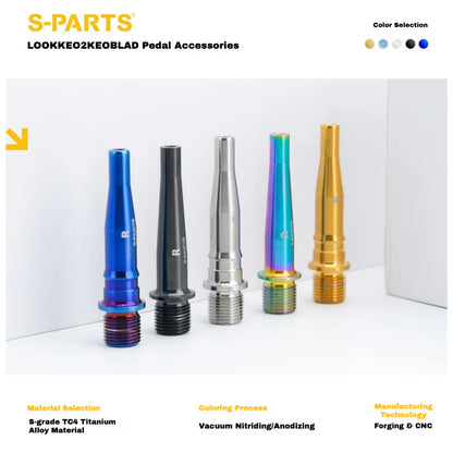 S-PARTS Titanium Pedal Upgrade Kit for LOOK KEO2 MAX (60.5g) & KEO BLADE (52.9g) – Axles