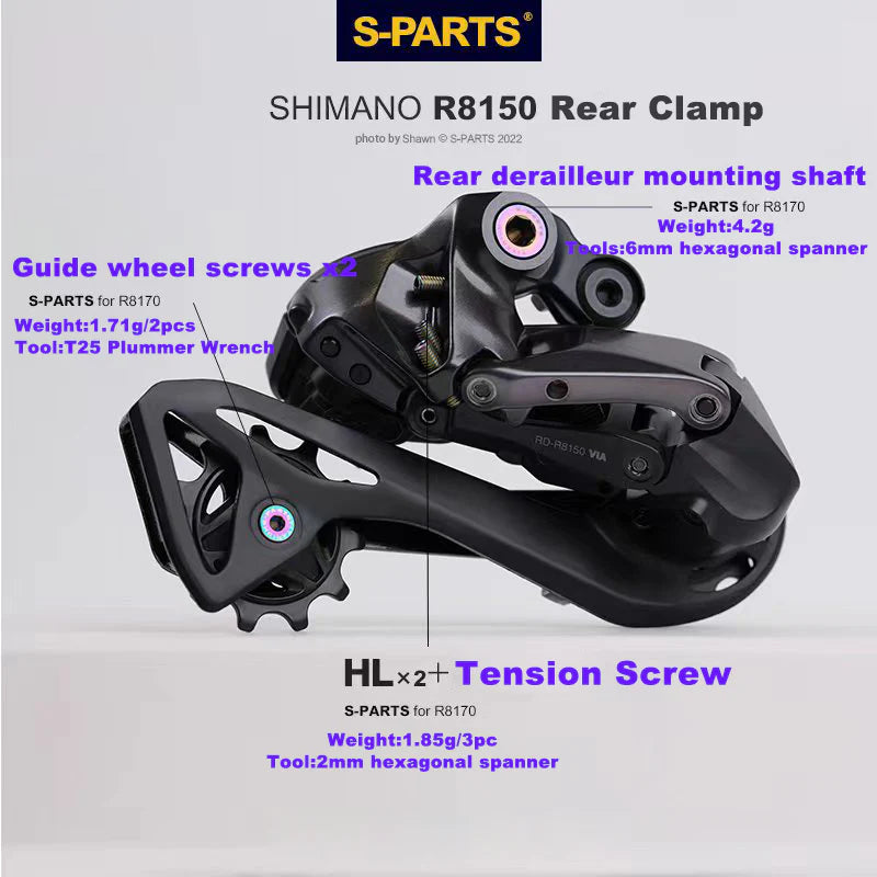 S-PARTS Shimano Dura-Ace/Ultegra Di2 12speed Titanium Screw Upgrade Kit