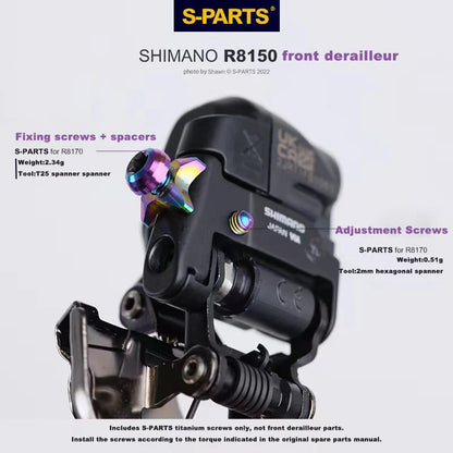 S-PARTS Shimano Dura-Ace/Ultegra Di2 12speed Titanium Screw Upgrade Kit