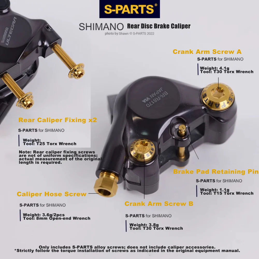 S-PARTS Shimano Dura-Ace/Ultegra Di2 12speed Titanium Screw Upgrade Kit