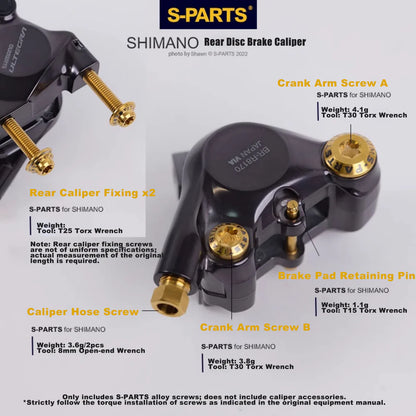 S-PARTS Shimano Dura-Ace/Ultegra Di2 12speed Titanium Screw Upgrade Kit