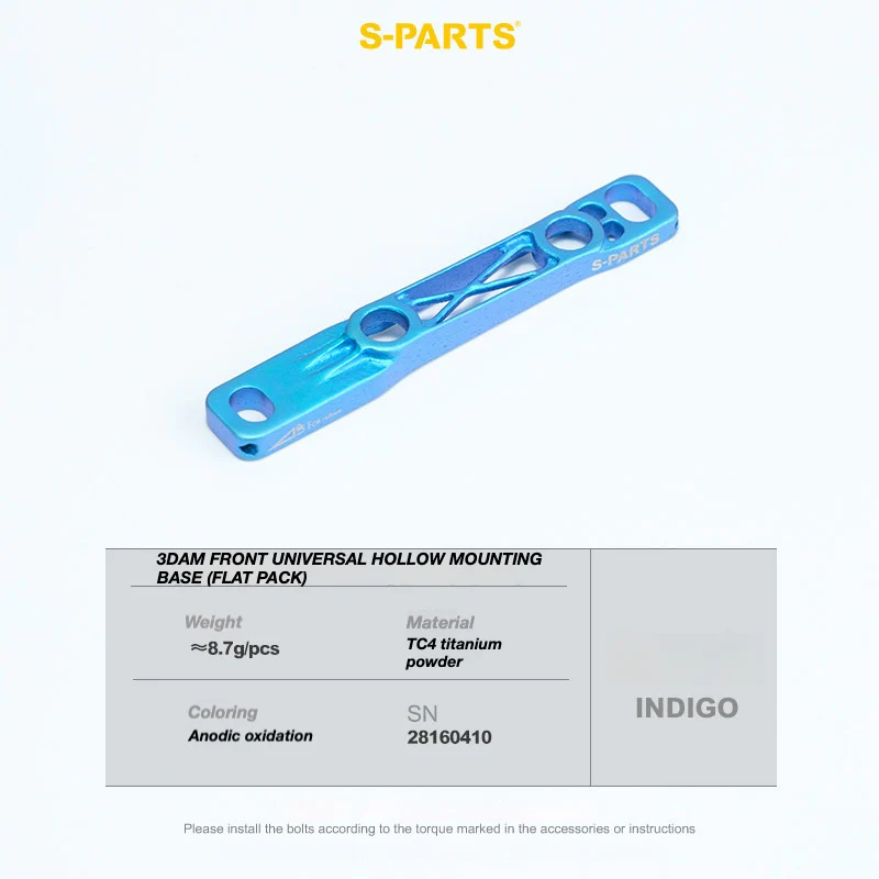 S-PARTS Titanium 3D Printed Flat Mount Front Brake Adapter for Shimano Road Disc Brakes