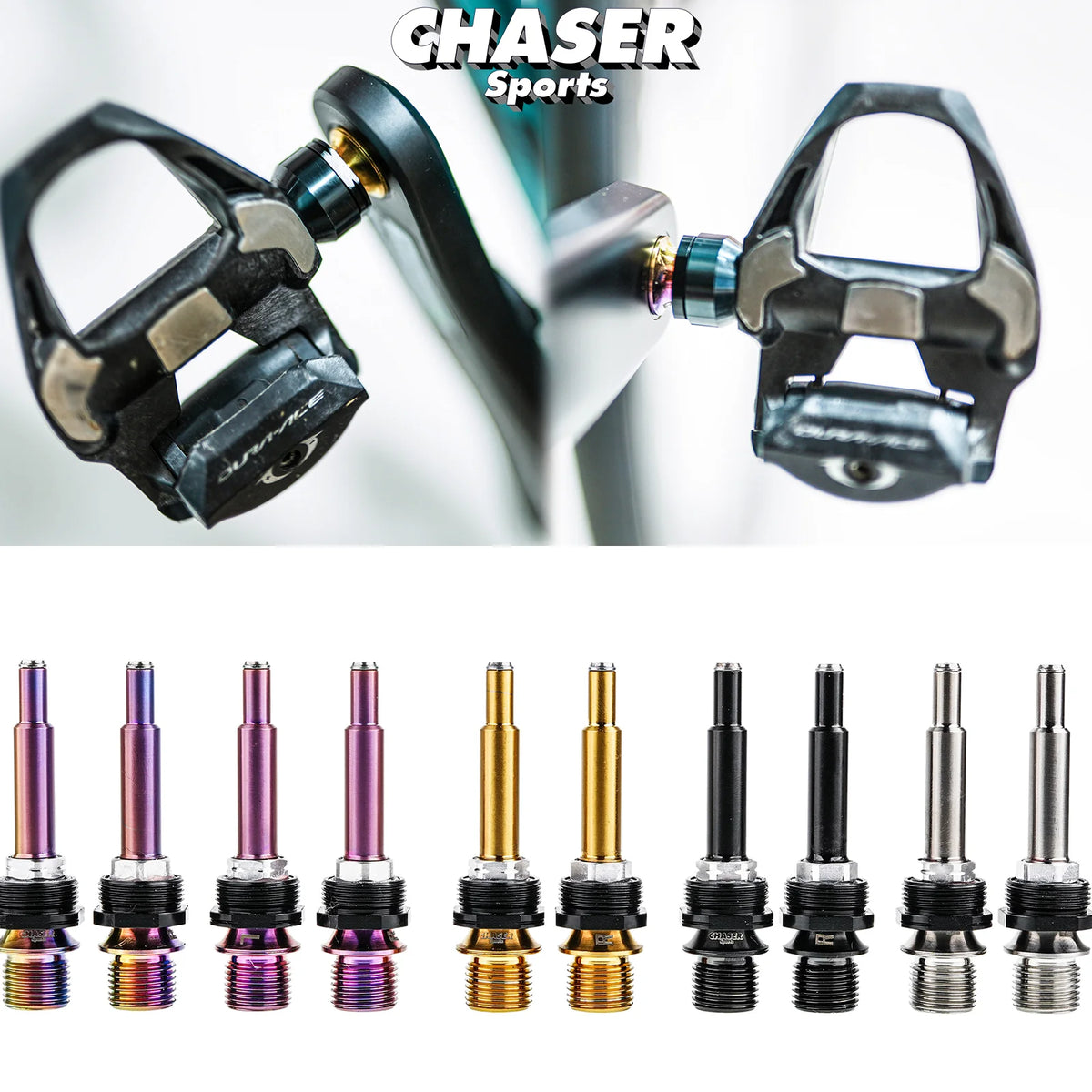 CHASER Titanium Pedal Axle Kit for Shimano Dura-Ace