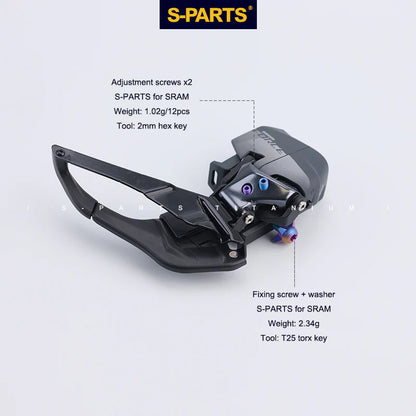 S-PARTS SRAM Red/Force/Rival | E1/D2 AXS Titanium Screw Upgrade Kit