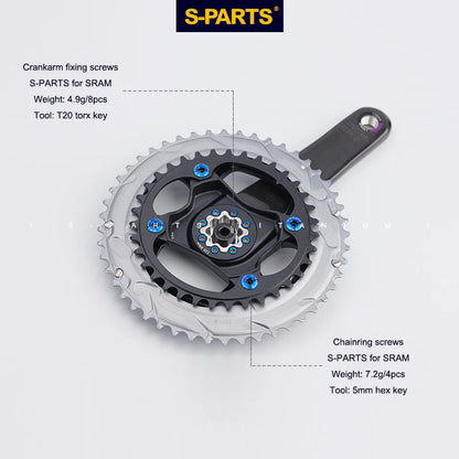 S-PARTS SRAM Red/Force/Rival | E1/D2 AXS Titanium Screw Upgrade Kit