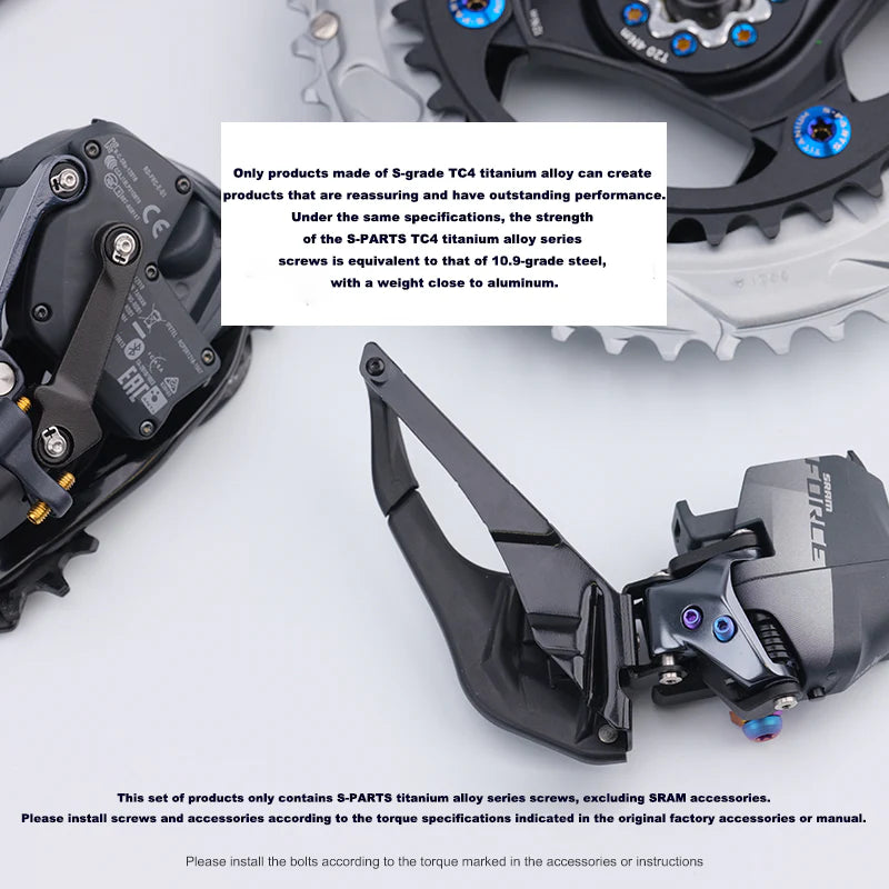 S-PARTS SRAM Red/Force/Rival | E1/D2 AXS Titanium Screw Upgrade Kit
