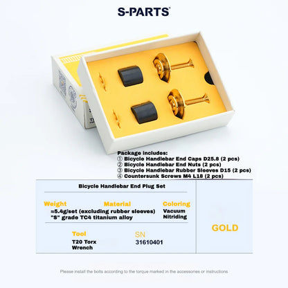 S-PARTS Titanium Expanding Bar End Plug Set