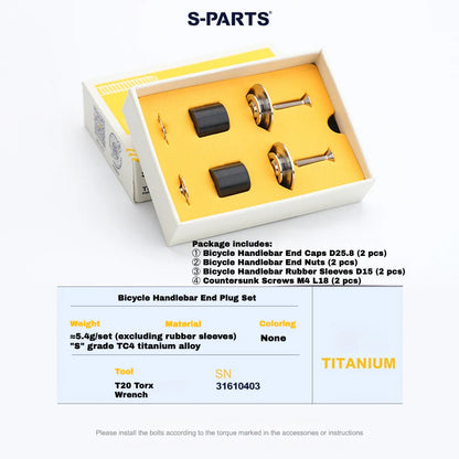 S-PARTS Titanium Expanding Bar End Plug Set