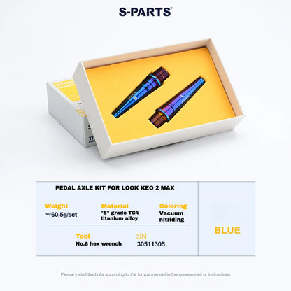 S-PARTS Titanium Pedal Upgrade Kit for LOOK KEO2 MAX (60.5g) & KEO BLADE (52.9g) – Axles