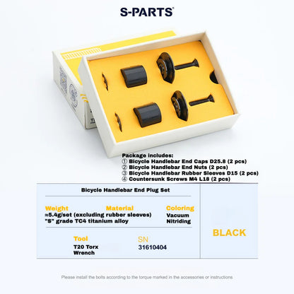 S-PARTS Titanium Expanding Bar End Plug Set