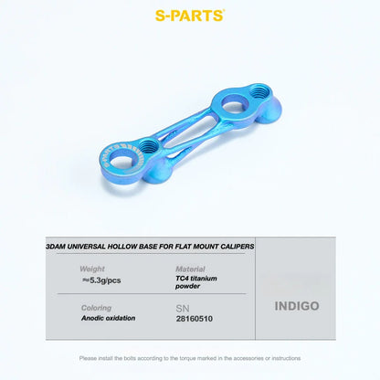 S-PARTS Titanium 3D Printed Flat Mount Front Brake Adapter for Shimano Road Disc Brakes