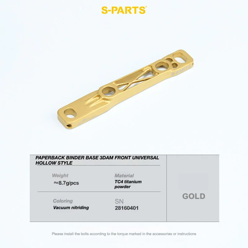 S-PARTS Titanium 3D Printed Flat Mount Front Brake Adapter for Shimano Road Disc Brakes