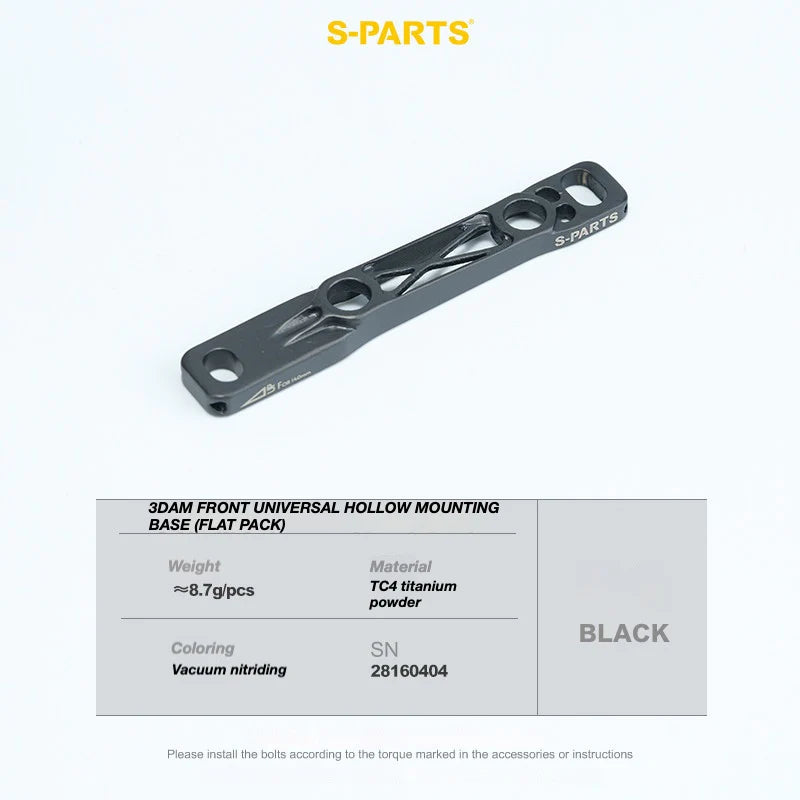 S-PARTS Titanium 3D Printed Flat Mount Front Brake Adapter for Shimano Road Disc Brakes