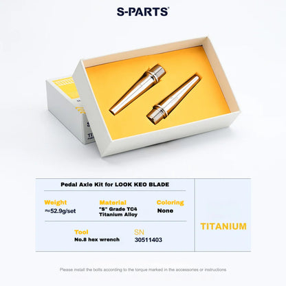 S-PARTS Titanium Pedal Upgrade Kit for LOOK KEO2 MAX (60.5g) & KEO BLADE (52.9g) – Axles